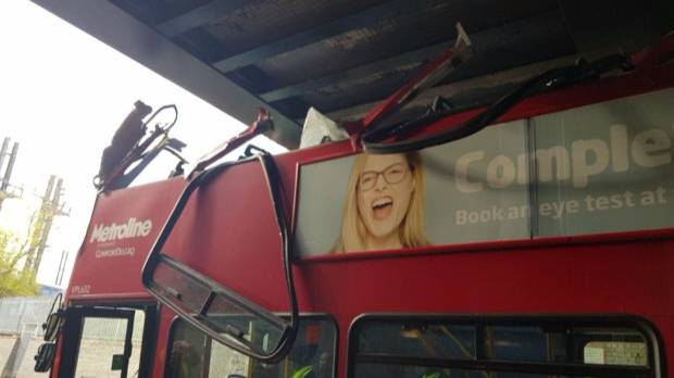 Make Your Own Jokes As A London Bus With Specsavers Ad Crashed Into Bridge