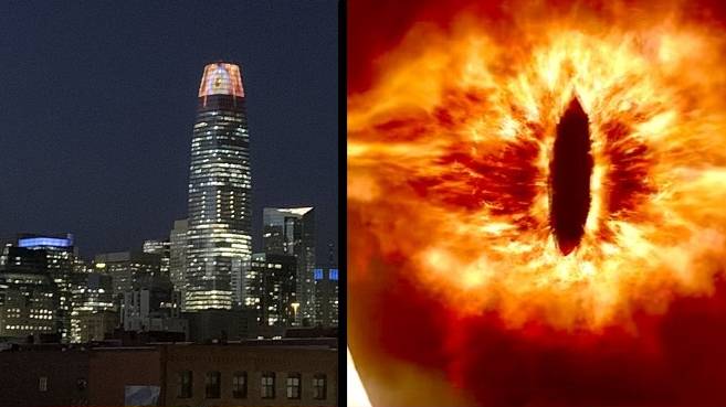 Tower In San Francisco Becomes The 'Eye Of Sauron' On Halloween