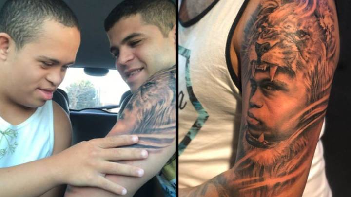 Big Brother Gets Tattoo Of Little Brother With Down's Syndrome On Arm, He Absolutely Loves It