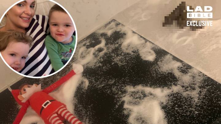 Mum Does Elf On The Shelf Snow Angels Prank Which Her Cat Uses As A Litter Tray