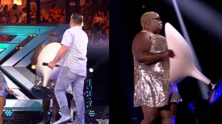 Woman Storms Off Stage With Chair On X-Factor After Being Booted Off