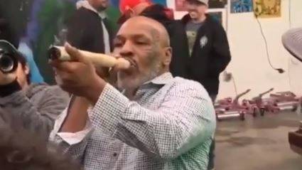 Mike Tyson Smokes Massive Joint At Marijuana Festival