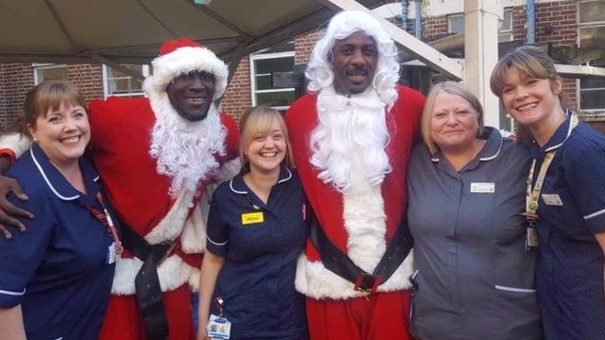 Stormzy And Idris Elba Dressed Up As Santa To Visit Kids In Hospital
