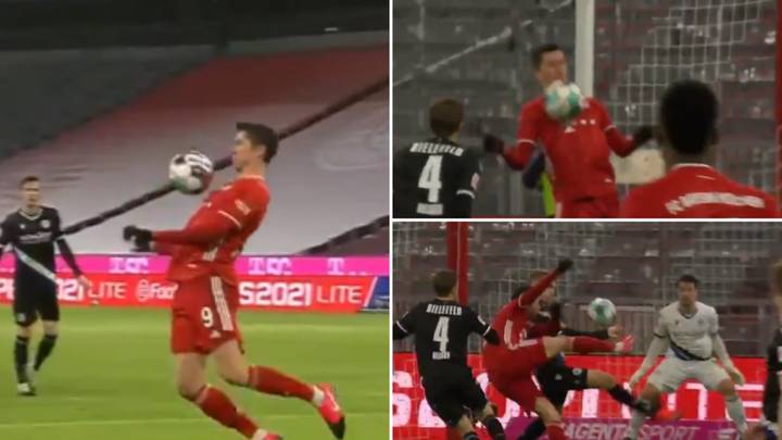 Robert Lewandowski Shows Off Sensational First Touch With His Chest Before Scoring Thumping Volley