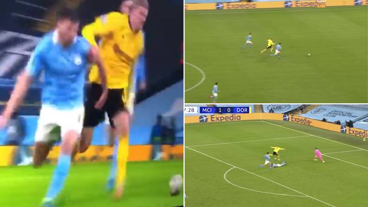 Erling Haaland Absolutely Bodies Ruben Dias In Unbelievable Show Of Strength 