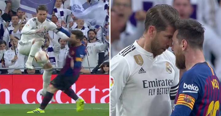 Chaos Ensues In El Clásico After Sergio Ramos Elbows Lionel Messi