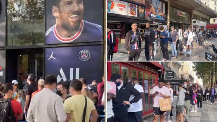 The Queues Outside PSG's Official Shop To Buy Lionel Messi's Shirt Are Insane