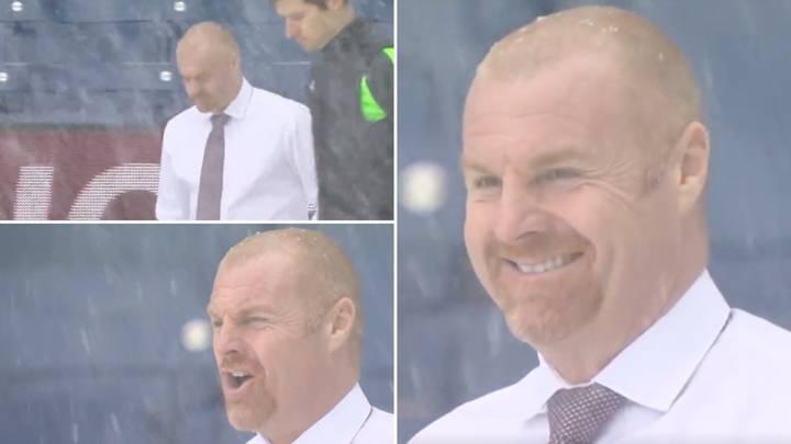 Sean Dyche Laughed At The Snow And Didn't Wear A Coat Before Burnley vs Spurs Was Postponed