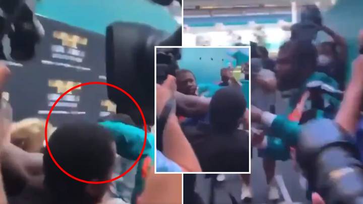 Floyd Mayweather Landed A Clean Shot On Jake Paul In Crazy Miami Melee