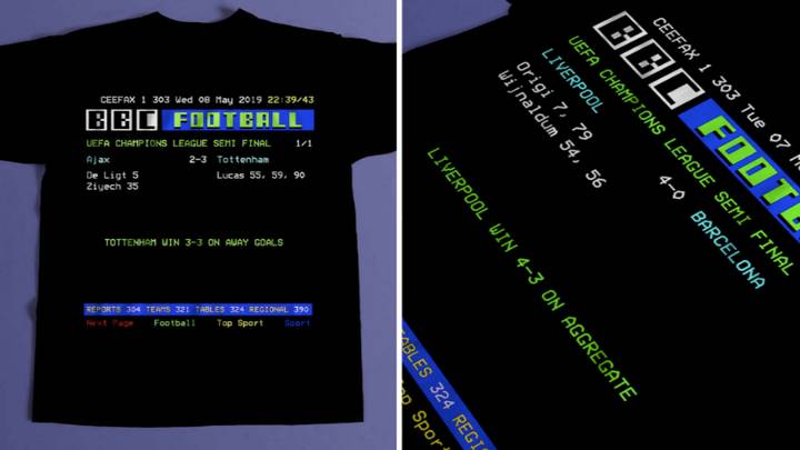 You Can Buy A Personalised Ceefax T-Shirt With Scoreline Of Your Choice