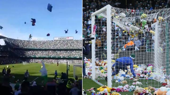 Real Betis Fans Throw Toys On The Pitch For Kids In Need Over Christmas 