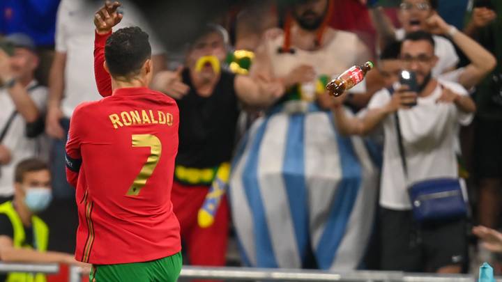 Fans Throw Coca-Cola Bottle At Cristiano Ronaldo During Goal Celebrations