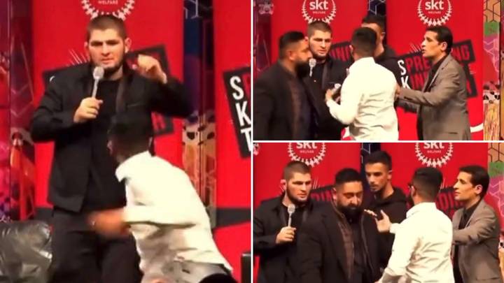 Khabib Didn't Even Flinch When Stage Invader Approached Him, Offered Him Vital Advice