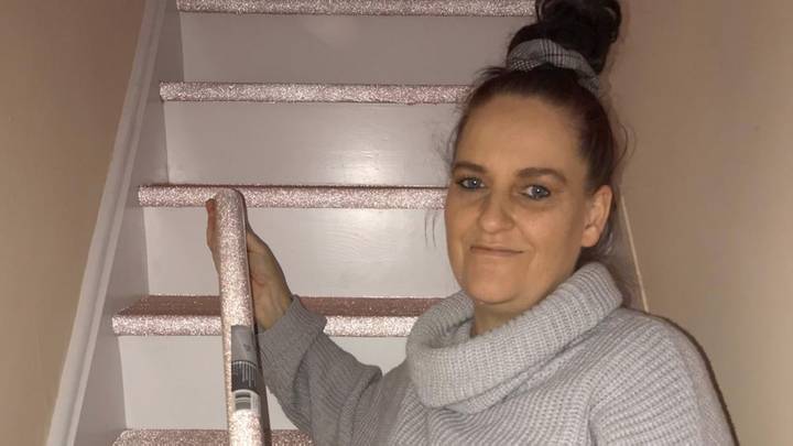 ​Woman Creates Incredible Glittery Stair Case