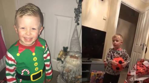 Little Boy Pretends To Be Excited About Santa Before Mum Discovers He's Already Opened All His Presents