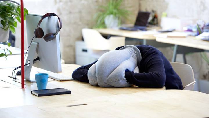 This Clever 'Ostrich' Pillow Lets You Take A Nap Whenever You Want In The Office