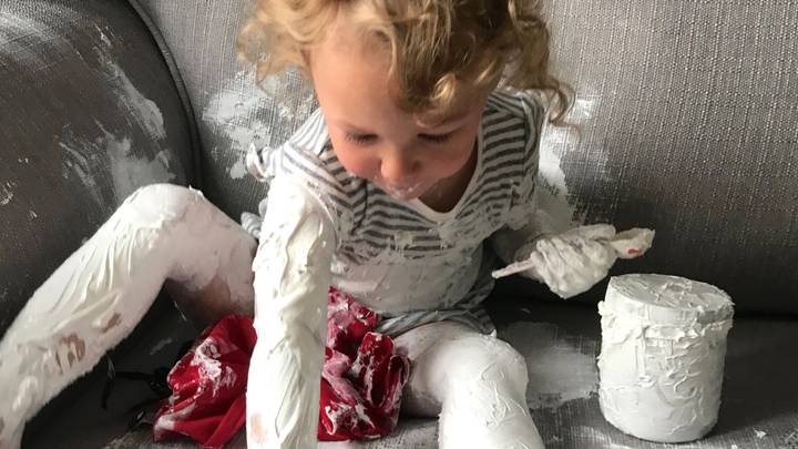 Little Girl Smothers Herself And Family Sofa In Sudocrem During Lockdown