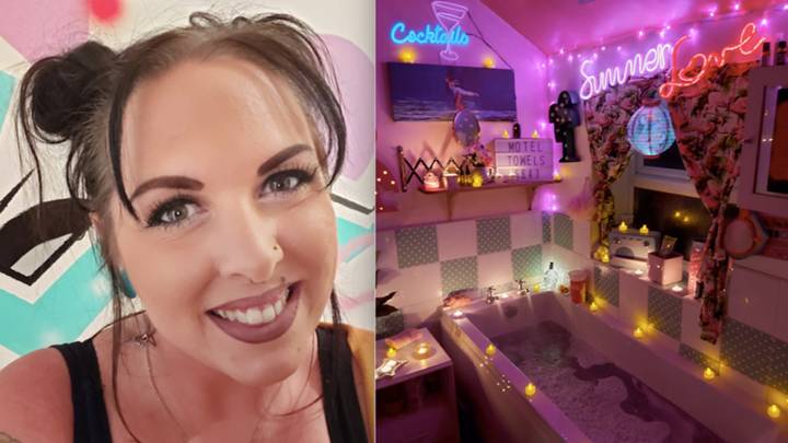 Woman Transforms Her Bathroom Into Pretty Woman-Themed Heaven For Under £100