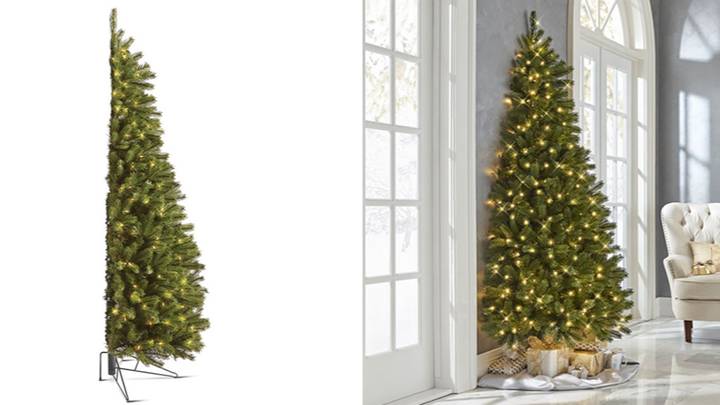 You Can Now Get Half Christmas Trees So You Don't Have To Decorate The Back