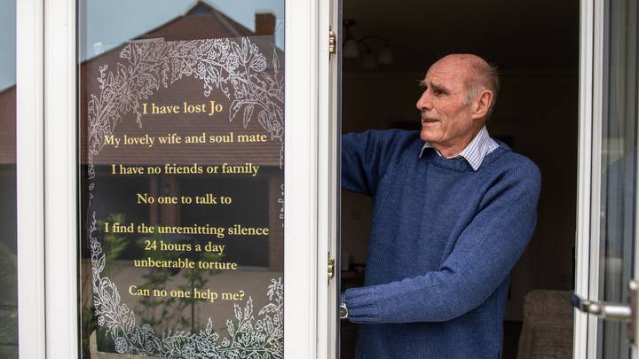 Lonely Man Puts Sign In His Window Asking For People To Be His Friend