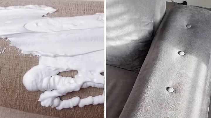 People Are Using Shaving Foam To Clean Their Sofas