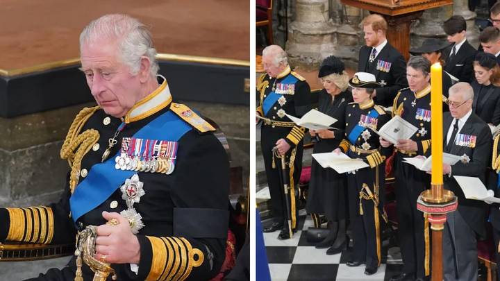Emotional King Charles left in tears during the Queen's funeral