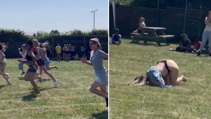 Mum Moons The Entire Crowd After Faceplanting During Parents' Race At Sports Day
