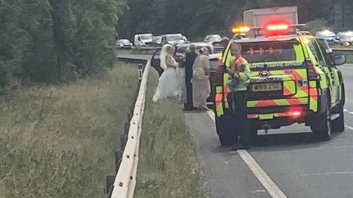 Stranded Bride Rescued By Officers After Wedding Car Broke Down