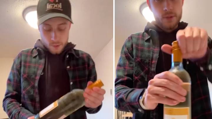 Man Is 'Living In 2055' With His Wine Drinking Hack