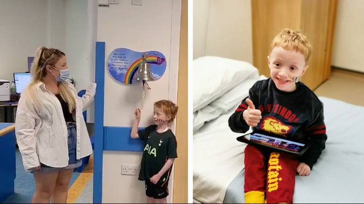 Little Boy, 6, Rings Bell To Mark End Of Three-Year Cancer Battle
