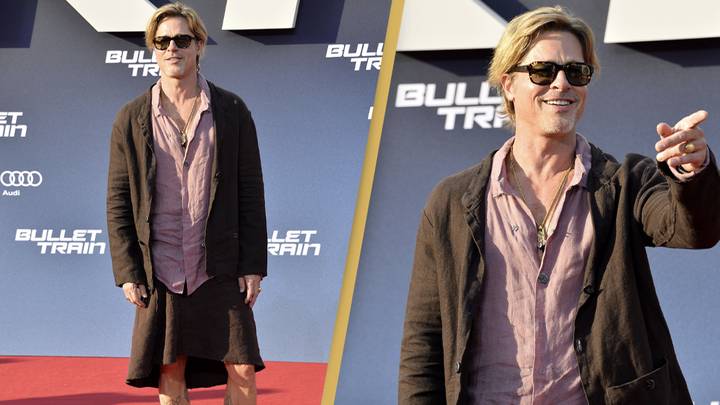Brad Pitt Wears A Skirt To The Bullet Train Premiere