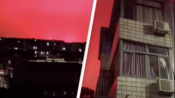 Shock As Chinese Sky Mysteriously Turns Blood Red