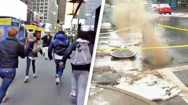 Tourists Run For Their Lives As Manhole Explodes In Times Square