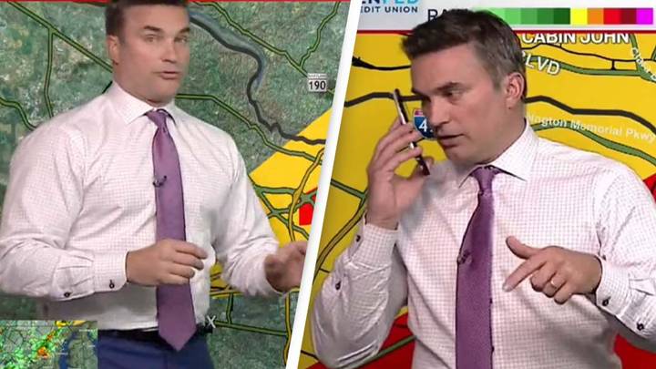 Moment Meteorologist Calls His Kids Live On Air To Warn Them To Get To The Basement