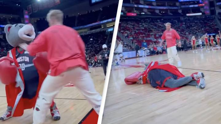 Jake Paul 'Knocks Out' NBA Mascot As He Gets Called Out Courtside