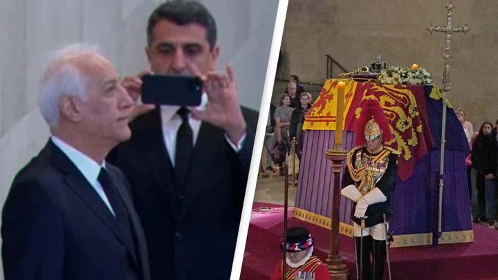 Armenian president appears to break official protocol while stood by Queen’s coffin