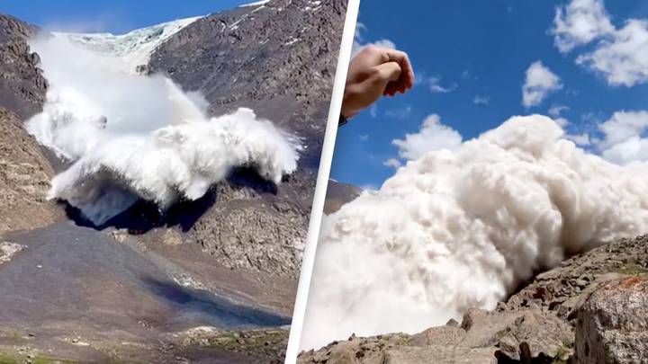 Man Captures The Horrifying Moment He Gets Caught In Avalanche Half-Way Up Mountain