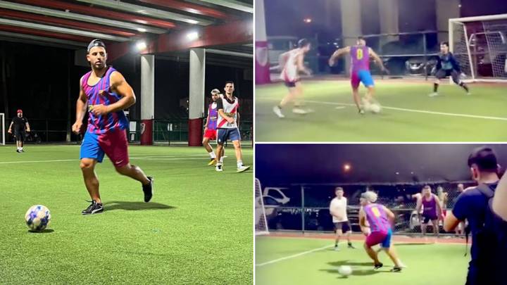 Sergio Aguero Spotted Playing Football Again For First Time Since Announcing His Retirement