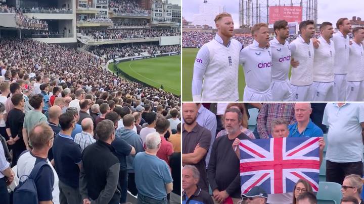 England cricket team sing first official 'God Save The King' at a sporting event