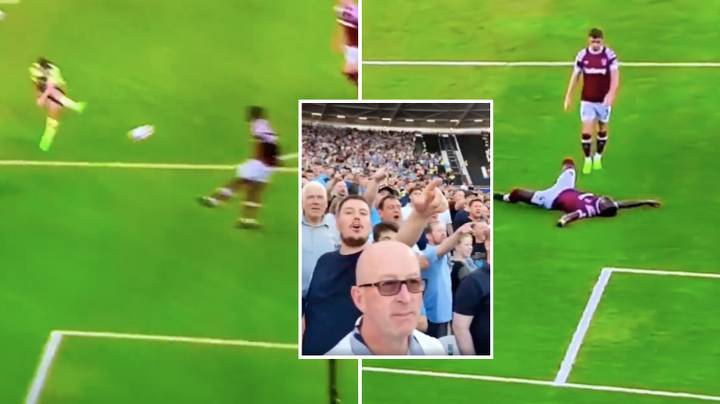 Manchester City fans chanted 'That's how your cat feels' to Kurt Zouma after Julian Alvarez blasted the ball square in his face
