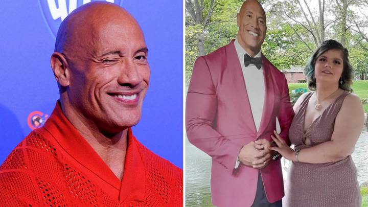 High School Student Receives Personal Message From The Rock After Taking His Cardboard Cutout To Prom