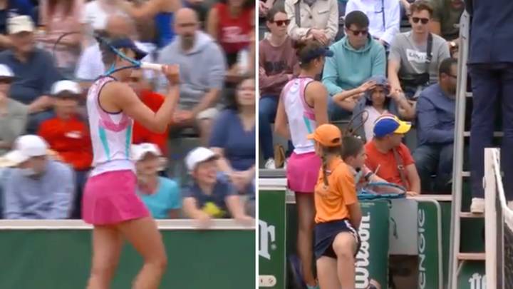 Tennis Player Makes Young Fan Cry After Throwing Racquet Into Stands