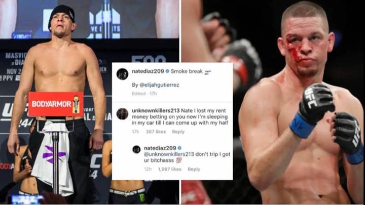 When Nate Diaz responded to fan who lost his rent money betting on him at UFC 244