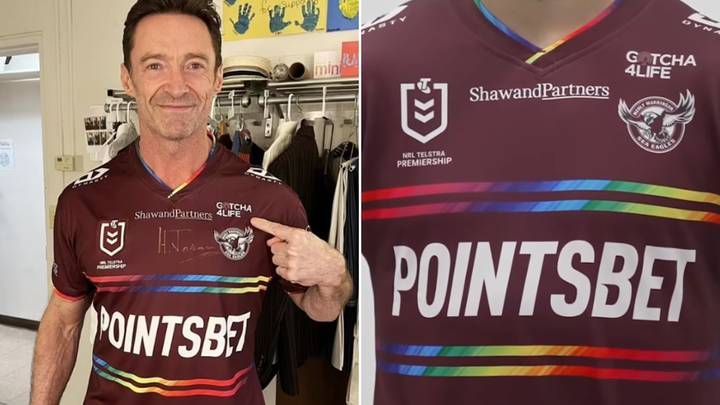 Hugh Jackman Shows Support For LGBTQIA+ Community By Wearing Manly's Pride Jersey
