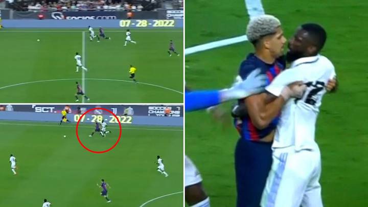 Ronald Araujo Bullied Antonio Rudiger With Insane Pace And Went 'Alpha Mode' In Their Bust-Up