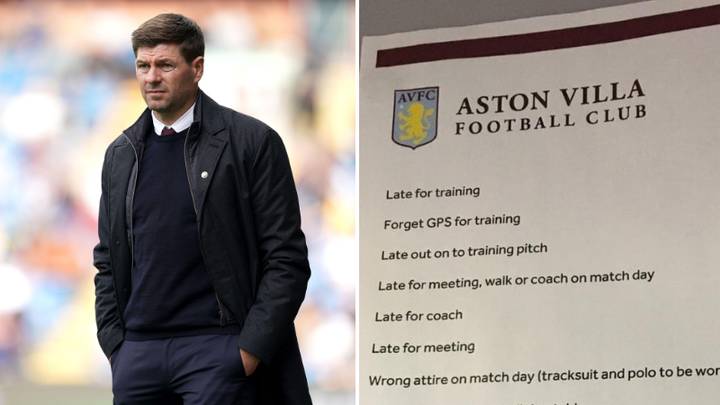 Leaked List Of Fines At Aston Villa Have Gone Viral, He's Taking No Prisoners