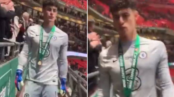 Kepa Arrizabalaga Was Absolutely Roasted By A Liverpool Fan During Medal Ceremony