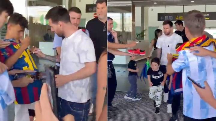 Barcelona Fans Welcomed Lionel Messi Back To The City At The Airport