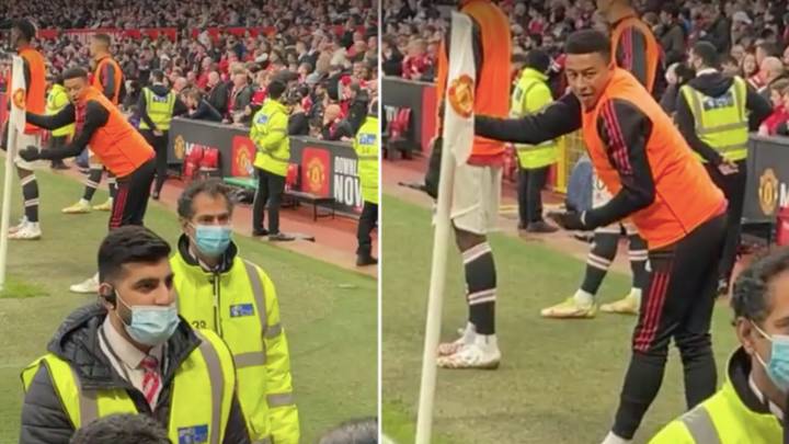 Manchester United Fan Gives Jesse Lingard Abuse While He Warms Up, He Replies: 'I'm Not On The Pitch'