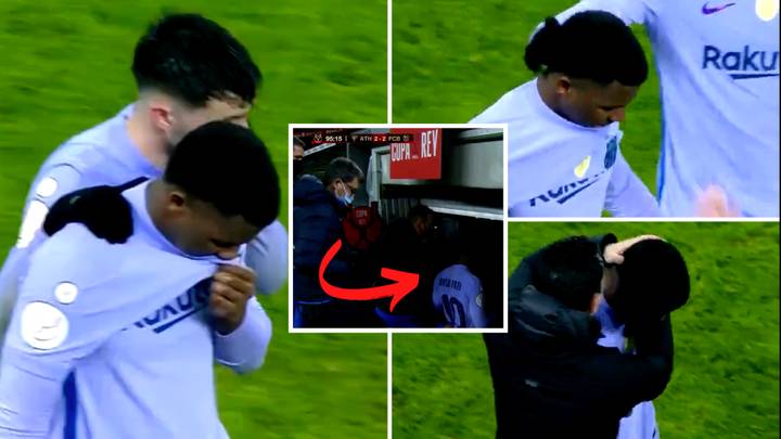Heartbreaking Footage Emerges Of Ansu Fati Leaving Pitch In Flood Of Tears After Injury In Barcelona Defeat